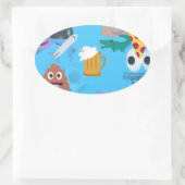 Junge Emoji Ovaler Aufkleber (Tasche)