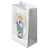 Junge Engel mit Lammbeutel Kleine Geschenktüte (Vorderseite Schrägansicht)