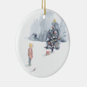 Junge entdeckt Baum Keramik Ornament (Rechts)