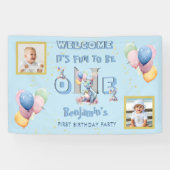 Junge erste Geburtstag Fun One Dinosaurier Banner (Horizontal)