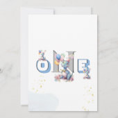 Junge erste Geburtstag Fun One Dinosaurier Einladung (Rückseite)