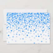 Junge erste Geburtstag ONE Confetti Zickzack Blue  Einladung (Rückseite)