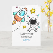 Junge Erste Geburtstagsflugzeugrakete Karte (Gelbe Blume)