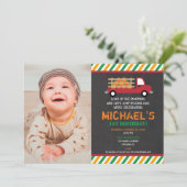 Junge Erste Geburtstagskürbis Einladung (Stehend Vorderseite)