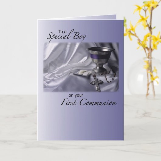 Junge, Erste Gemeindegratulation Karte (Gelbe Blume)