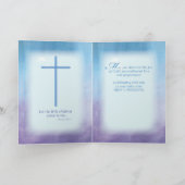 Junge erste Geständnis, Lamm, Kreuz auf blauem Hin Karte (Innenseite)