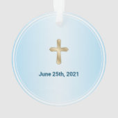 Junge Erste heilige Kommunion Acrylschmuck Ornament (Rückseite)