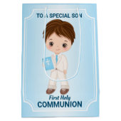 Junge Erste Heilige Kommunion Geschenktasche Mittlere Geschenktüte (Rückseite)