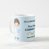 Junge Erste Heilige Kommunion Klassische Tasse (Vorderseite Links)