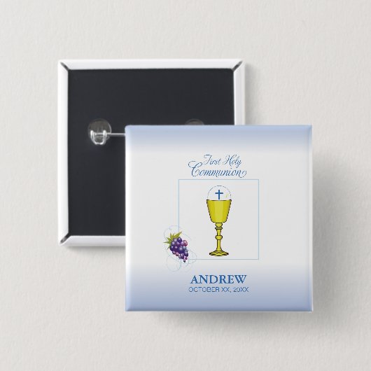 Junge Erste Kommune, Chalice mit Gastgeber und Tra Button (Vorne & Hinten)
