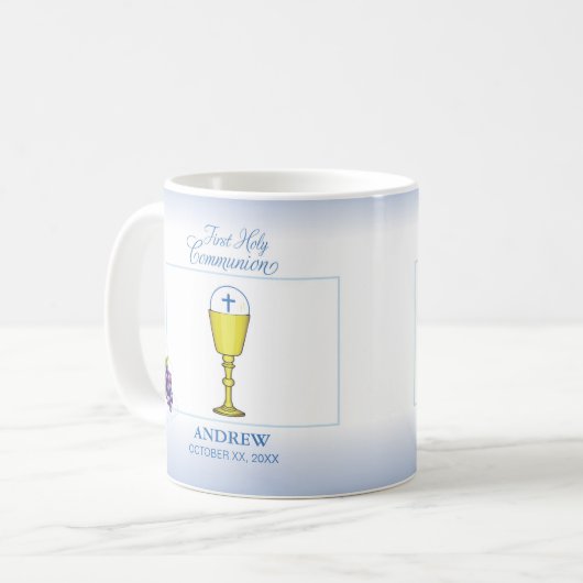 Junge Erste Kommune, Chalice mit Gastgeber und Tra Kaffeetasse (Vorderseite Links)