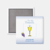 Junge Erste Kommune, Chalice mit Gastgeber und Tra Magnet (Vorderseite/Rückseite)