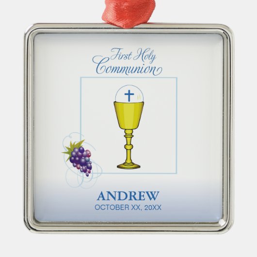 Junge Erste Kommune, Chalice mit Gastgeber und Tra Ornament Aus Metall (Vorne)