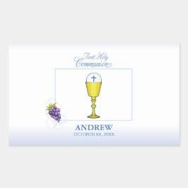 Junge Erste Kommune, Chalice mit Gastgeber und Tra Rechteckiger Aufkleber