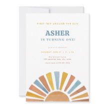 Junge erste Reise um die Sonne zum Geburtstag Einl