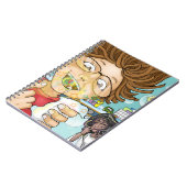 Junge essen Bonbons, (schwarze) Zahnfee, Spielzeug Notizblock (Linke Seite)