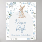 Junge etwas Bunny Baby Duschdusche Windeln Raffle Poster (Vorne)