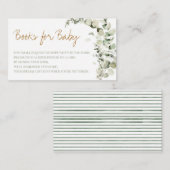 Junge Eucalyptus Boho Minimalistische Bücher für B Begleitkarte (Vorne/Hinten)