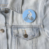 Junge fährt auf altem Dreirad Button (Beispiel)