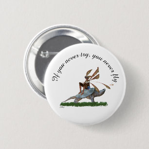 Junge Fairy reiten auf Schildkröte Button Button