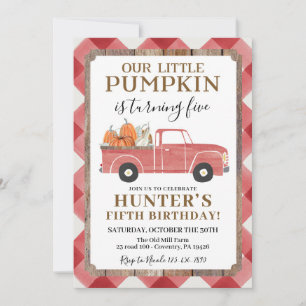 Junge Fall Geburtstagsparty jedes Alters Red Truck Einladung