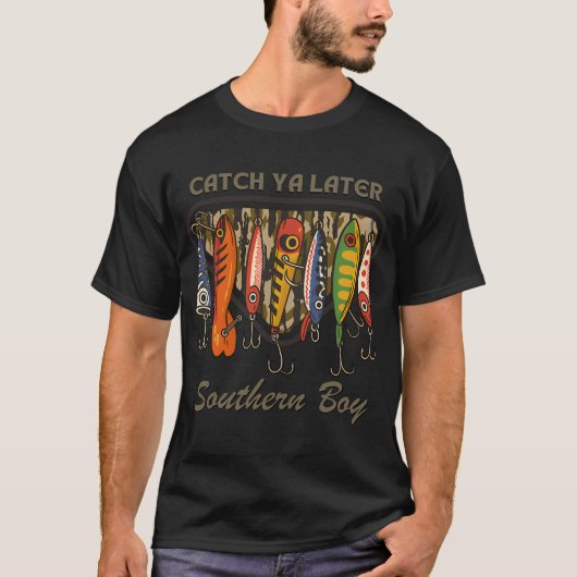Junge fängt Fisch T-Shirt (Vorderseite)