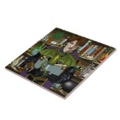Junge Fantasy-Bibliotheksbücher des Zauberers Drac Fliese (Seite)