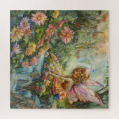 Junge Fee mit Blumen Puzzle (Horizontal)
