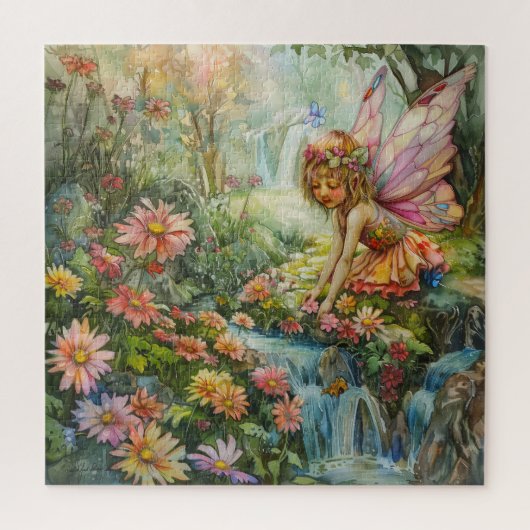 Junge Fee mit Blumen Puzzle (Vertikal)