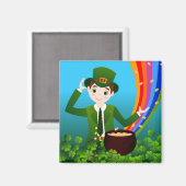 Junge feiert Saint Patrick Day Magnet (Vorderseite/Rückseite)