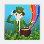 Junge feiert Saint Patrick Day Magnet (Vorne)