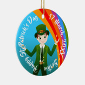 Junge feiert St.Patrick's mit irischem Segen C Keramik Ornament (Rechts)
