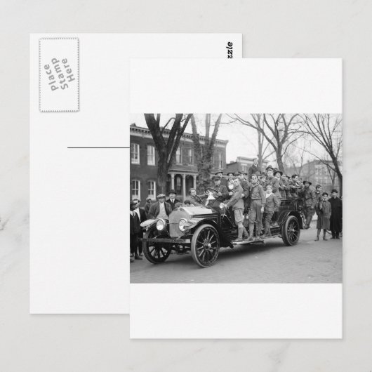 Junge Feuerbohrer, 1910er Postkarte (Vorne/Hinten)