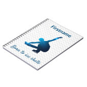 Junge Figur Skater Journal - Blue Stars Notizblock (Linke Seite)