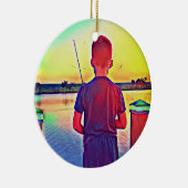 Junge Fischerei Keramik Ornament (Rechts)