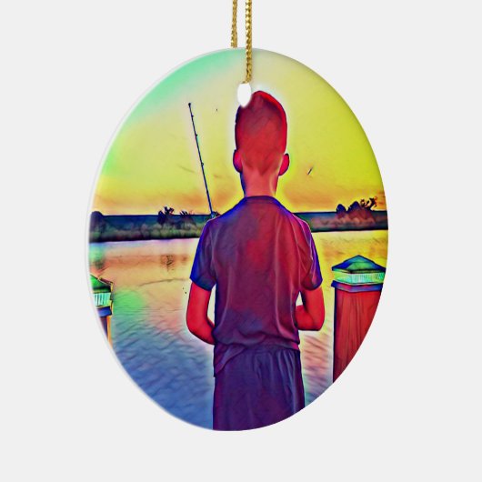 Junge Fischerei Keramik Ornament (Rechts)