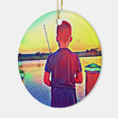 Junge Fischerei Keramik Ornament (Links)