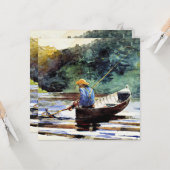 Junge Fischerei, Kunstmalerei von Winslow Homer, Karte (Vorderseite/Rückseite Beispiel)