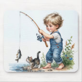 Junge Fischerei mit Kitten Mousepad (Vorne)