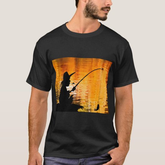 Junge fischt am Dock T-Shirt (Vorderseite)