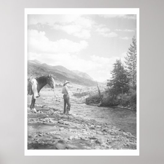 Junge fliegen angeln. poster (Vorne)