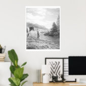 Junge fliegen angeln. poster (Heimbüro)