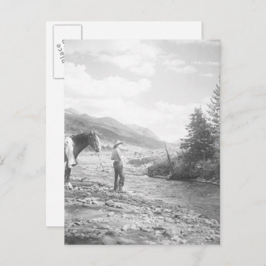 Junge fliegen angeln. postkarte (Vorne/Hinten)