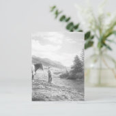 Junge fliegen angeln. postkarte (Stehend Vorderseite)