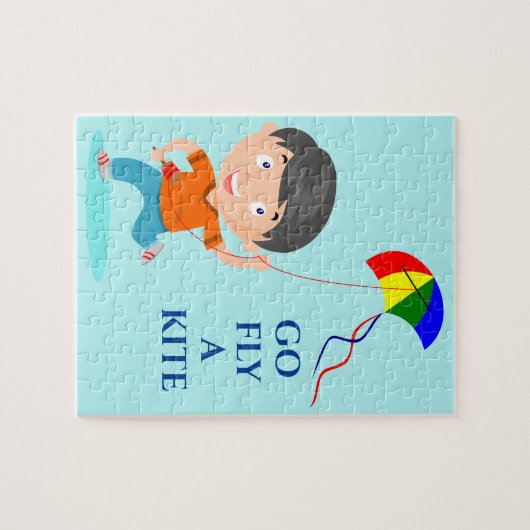 Junge fliegende Drachenpuzzle. Puzzle (Horizontal)