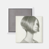 Junge Frau 2 Magnet (Vorderseite/Rückseite)