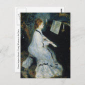 Junge Frau am Klavier von Renoir Postkarte (Vorne/Hinten)