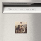 Junge Frau am Pferd Magnet (In Situ (Geschirrspüler))