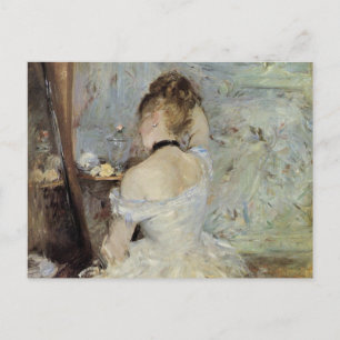 Junge Frau am Spiegel von Berthe Morisot Postkarte