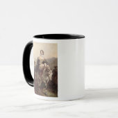 Junge Frau auf einem Pferd Tasse (Vorderseite Links)